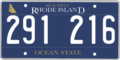 RI license plate 291216