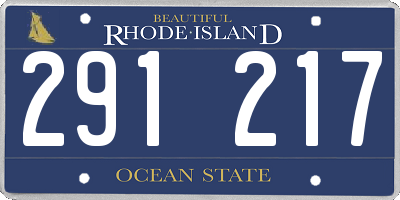 RI license plate 291217