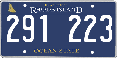 RI license plate 291223