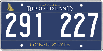 RI license plate 291227