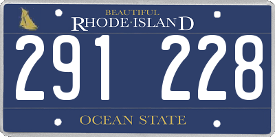 RI license plate 291228
