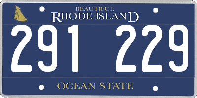 RI license plate 291229