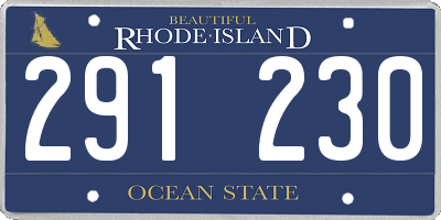 RI license plate 291230