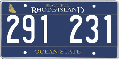 RI license plate 291231
