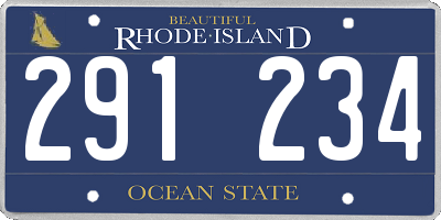 RI license plate 291234