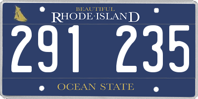 RI license plate 291235