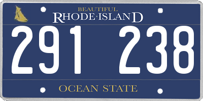 RI license plate 291238