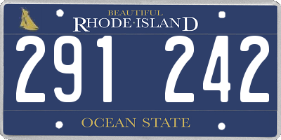 RI license plate 291242