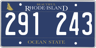 RI license plate 291243