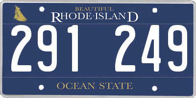 RI license plate 291249
