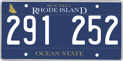 RI license plate 291252