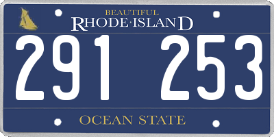 RI license plate 291253
