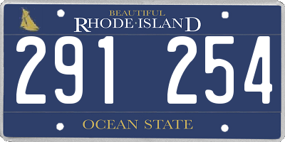 RI license plate 291254