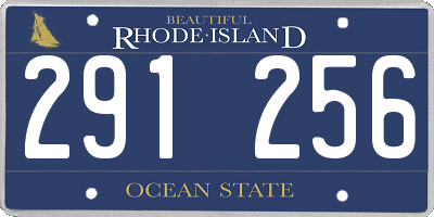 RI license plate 291256