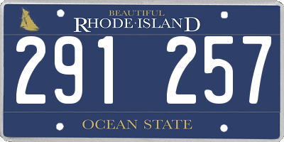 RI license plate 291257