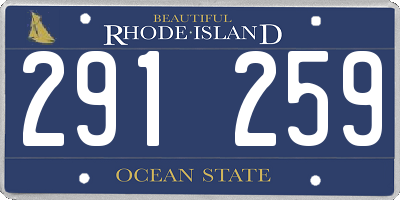 RI license plate 291259