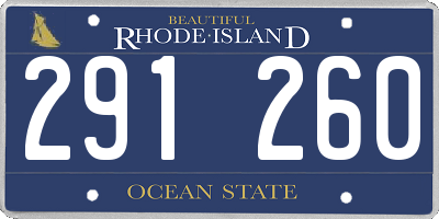 RI license plate 291260
