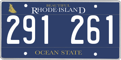 RI license plate 291261