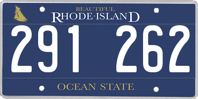RI license plate 291262