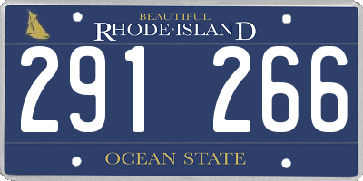 RI license plate 291266