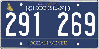RI license plate 291269