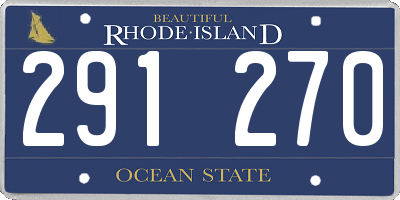 RI license plate 291270