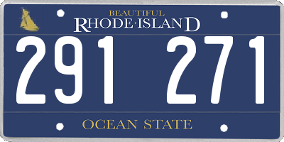 RI license plate 291271