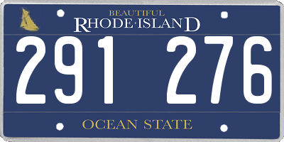 RI license plate 291276