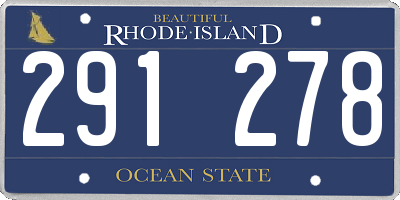 RI license plate 291278