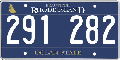 RI license plate 291282