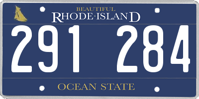 RI license plate 291284