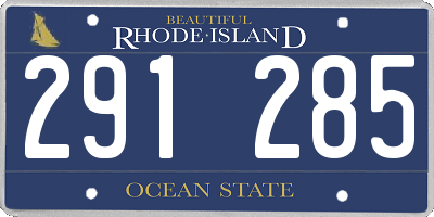 RI license plate 291285