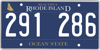 RI license plate 291286
