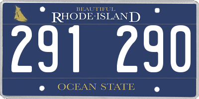 RI license plate 291290