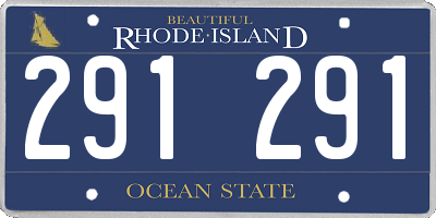 RI license plate 291291