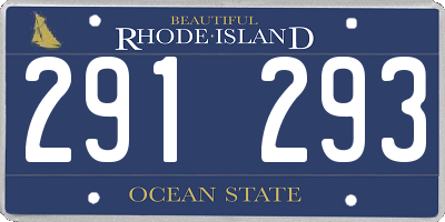 RI license plate 291293