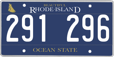 RI license plate 291296