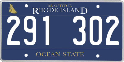 RI license plate 291302