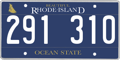 RI license plate 291310