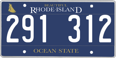 RI license plate 291312