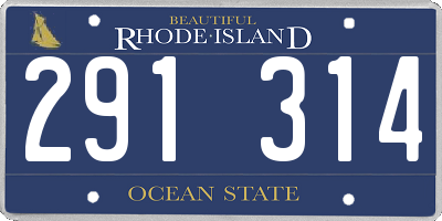 RI license plate 291314