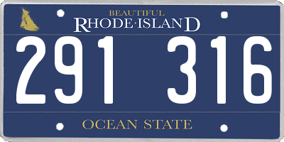 RI license plate 291316
