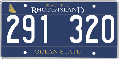 RI license plate 291320