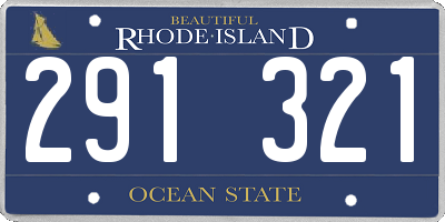 RI license plate 291321