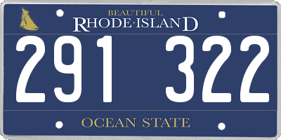 RI license plate 291322