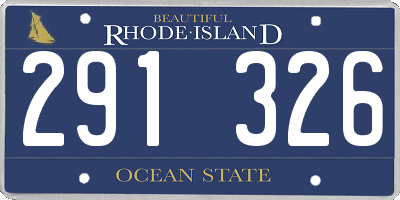RI license plate 291326