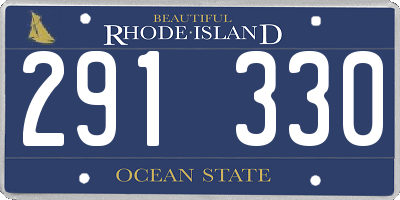 RI license plate 291330