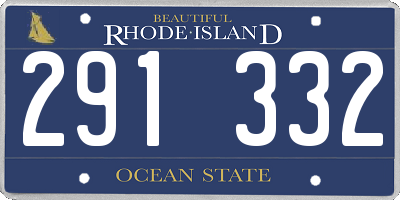 RI license plate 291332
