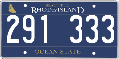 RI license plate 291333