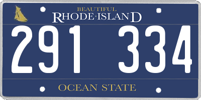 RI license plate 291334